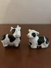 Small Mini Cow Salt And Pepper Shakers Set Of 2 Black/white Cow