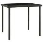 vidaXL Outdoor Dining Table Anthracite 80x80x72 cm Glass and Steel STP