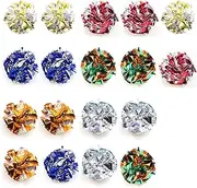 VAPKER 6cm/2.36 Inches Large Cat Crinkle Balls Toys, Colorful Mylar Crinkle Balls for Pet Kitten(18PCS Random Color)