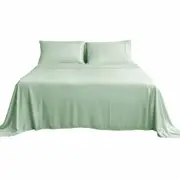 Sage Green Bamboo Sheet Sets Pillowcase Breathable Durable Soft Cooling Bamboo