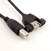 1pcs USB 2.0 A Female Panel Mount to USB B Male Socket Printer Cable Cord 1.5FT