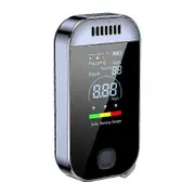 Alcohol Tester Portable High Accuracy Breathalyzer Non-Contacting Alcohol Detector USB Rechargeable with Digital LED Screen Alarm Function Black En...