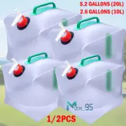 Foldable Collapsible Water Container W/Spigot 5.2 GAL Camping Water Storage Jug