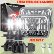 55W Pair 7x6 5x7 LED Headlights Hi/Lo For Chevy Express Cargo Van 1500 2500 3500
