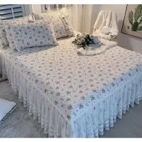 在飛比找Yahoo!奇摩拍賣優惠-新款韓國碎花玫瑰鄉村風蕾絲邊床罩組/床包 單人 雙人 加大 