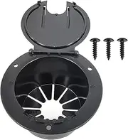 Djowyh RV Cable Cover, RV Socket Cover - Black, Round Zip Cable Cover with Lid, Zip Cable Guide through Cable Organiser, RV Covered Power Cable Hatch, Round Accessories for Motorhomes