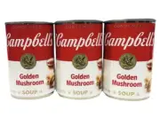 Campbell's Golden Mushroom Condensed Soup 10.5 oz 3 Cans Campbells