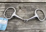 5.5" Courbette stainless steel jointed hollow mouth eggbutt snaffle bit