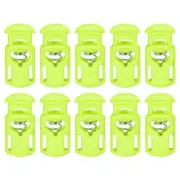 30Pcs 5.5x3mm Cord Lock Plastic Single Hole Spring Toggle Stoppers, Light Green