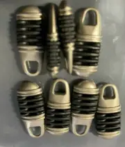 New Skyway Luggage solid metal & Black rubber grip Single Zipper pulls 4 pcs