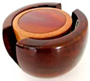 "SET OF 6 COASTERS + HOLDER" ~ (NATURAL AGATE STONE) ~ ** MADE IN BRAZIL **