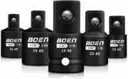 5 Piece Impact Socket Adapter Set and Reducer Set, Standard SAE, 1/4", 3/8", 1/2