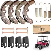 10L0L Golf Cart Brake Shoes & Brake Spring Kit for Club Car DS 1995-up/Precedent 2004-up, EZGO 1986.5-1995, Yamaha G1 1982-up, Yamaha G2 G8 G9