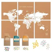 Push Pin Travel Map Kit Includes: Cork World Travel Map, World Flags, Monumen...