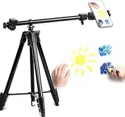 52'' Phone Tripod Stand,Portable Aluminum Tripod for Phone Camera Stand with 360°Rotatable Pan Head,Phone Holder&1/4'' Screw for Photo,Video Recording,Live Streaming