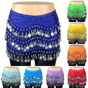 Belly Dance High Quality Hip Scarf Skirt Wrap Chiffon Sequins Flow Coin Sca