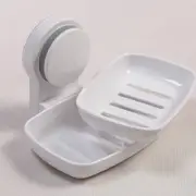 Wall Mounted Soap Dish Suction Tray for Bathroom Kitchen Holder Cup