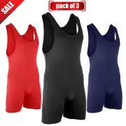 KOYES Professional Kid's Wrestling Body Wear MMA Fight Gear Singlets Pack of 3