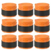 9 Pack Tennis Racket Grip Tape with Hole 43.3" Non-Slip Absorb Sweat Orange