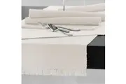 Hoydu Cotton Ribbed Table Runner 45cm x 200cm - IVORY