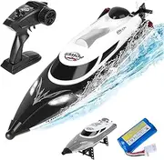 RC Boat-Remote Control Boat for Adults-High Speed 35+ KPH RC Boat for Pool-Toys for Ages 8-13 (Black)