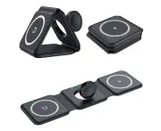 Wireless Charging Pad for iPhone Foldable Compact 3 in 1 Wireless Charger Stand Wireless Portable