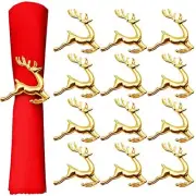 12Pcs Elk Christmas Napkin Rings Gold Color Deer Napkin Rings Set Christmas
