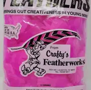 VTG Crafty's Featherworks Craft Feathers Artificial Plumage Shocking Hot Pink