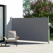 InstaHut Side Awning Sun Shade Outdoor Retractable Privacy Screen 1.8X3M Grey