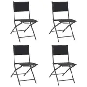 Folding Outdoor Chairs 4 pcs Steel and Textilene