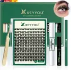 DIY Lash Extension Kit 144Pcs Lash Clusters Eyelash Extension Kit with Mascara