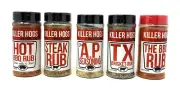 Killer Hogs Barbecue Rub Variety Pack - Hot BBQ, Steak Rub, A.P. Seasoning, Texa