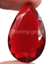 35.05 Ct Natural Certified Red Ruby Pear Cut Loose Gemstone 25P