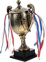 KALLORY Trophy Desktop Clock Retro Mechanical Alarm Clock for Graduation Present Creative Event Prize for Bedroom and Office Non Ticking Design