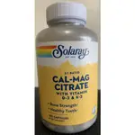 ［現貨］SOLARAY 檸檬酸鈣鎂 2:1 維生素 D3 & K2 180顆 VITAMIN 維他命