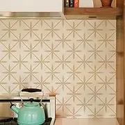 Morbuy Oil Proof Waterproof Tile Stickers, 20 PCS Peel and Stick Backsplash Stick on Tiles Nordic Self Adhesive Wall Tiles PVC Tile Stickers for Kitchen (20x20cm,Apricot)