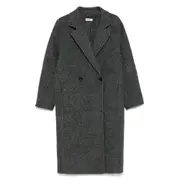 [Soft Goat] Soft Goat Double-breasted Coat XS GREY
