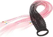CANIGHT Colorful Ponytail Hair Rings Fake Hair for Braids Braid Ponytail Extension Colored Hair Extensions for Colored Braided Hair Extensions Synthetic Hair for Braiding