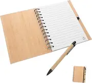 Healeved 1 Set Leather Notebook Compact Notepad School Notebook Diary Notebook Portable Planner Notepad Office Notebook Office Memo Pads Cover Journal Stainless Steel Beige
