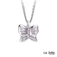 在飛比找momo購物網優惠-【La Jolla】蝶舞甜心 純鈦墜項鍊(銀色)