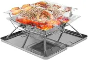 Stainless Steel Barbeque Grill Portable Camping Grill For Backpacking Hiking Travel Picnic Barbecue Grill