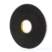 3M Vinyl Foam Tape 4516, Black, 1/2 in x 36 yd, 62 mil, 18 rolls percase