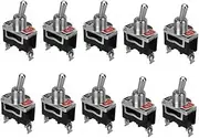 AIMALL 10PCS 12V Toggle Flick Switch Waterproof ON/Off Car Dash Light Metal 12 Volt Boot