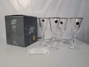 Set Of 4 Vintage Royal Crystal Rock RCR Aurea Gold Wine Glasses