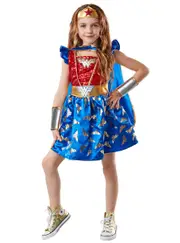 Wonder Woman Premium Girls Sequined Superhero Costume