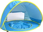 Daseeme Baby Beach Tent Pool Tent Portable Sun Shelter with Pool UV Protection Automatic Instant Beach Shade Tent for Infant with Carry Bag 4 Pegs