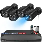 4x 8MP Wireless Cameras for Home Security Outdoor Surveillance - 1TB NVR