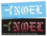 Joanie Christmas Stencil NOEL Mistletoe Holly Berry Holiday Home Decor DIY Signs