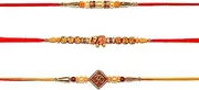 [Sharvil] Asamis Handicrafts Set of 3 Rakhi Rakhi Set Rakhi bracelet for brother Designer Rakhi, Rakhi Raksha Bandhan Rakhi for Bhaiya Bhabhi Rakhi multi designed rakhi gifts for brother Rakhi Gift Set