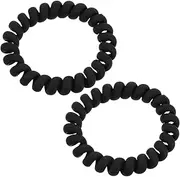 CATIEBYE Matte Texture Hair Coils 2pcs Elastic Hair Ties Waterproof Ponytail Holders Gentle Hold
